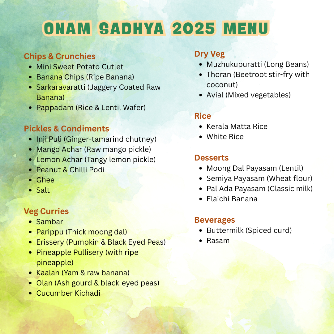 Onam Sadhya 12pm | 5th Sept 2025